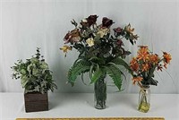 3 Artificial Flower Arrangements