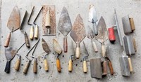 Variety of masonary trowels and tools