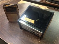 (2) TDK Tape Holders and GE 12 Transistor AM/FM