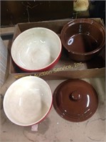 Set of (2) Red Universal Cambridge Bowls and a