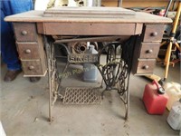 Singer Treadle Sewing Machine In Wooden