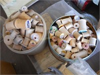 Collection of Wooden Thread Spools