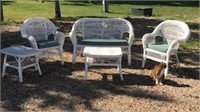 Wicker furniture, 1 couch, 3 chairs (only 2 shown