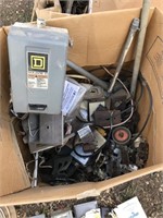 Box of misc. Electrical. Part roll coax cable,