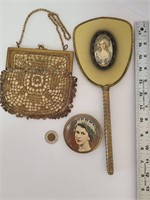 Antique Purse, Mirror, Royal Powder Compact