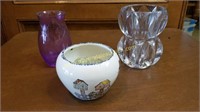 Crystal & Ceramic Flower Vases & Glass Frog