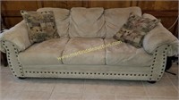 Microfiber Tan Color Couch w Studs Front