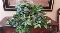 Faux Foliage - Pothos Ivy  in Wicker Basket