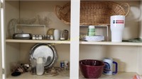 Misc Kitchen Cabinet Lot - S & P, Basket, Etc