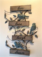 Metal Wall Art - Birds, Live, Love, Laugh, Dream