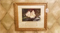 Framed Magnolia Picture With "Love Is Patient"
