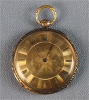19th C. Gold Case French or Swiss Pocket Watch