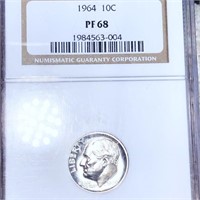 1964 Roosevelt Silver Dime NGC - PF68