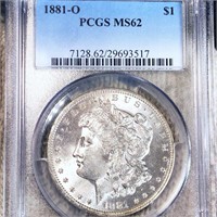 1881-O Morgan Silver Dollar PCGS - MS62