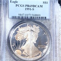 1991-S Silver Eagle PCGS - PR 69 DCAM