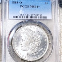 1885-O Morgan Silver Dollar PCGS - MS64+