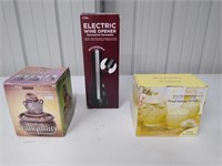 Electric Wine Opener,Pottery Fountain, Candles