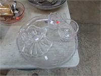 4 PC GLASS LOT W/ SERVING DISH