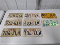 8 Texas,Idaho, & Oregon License Plates