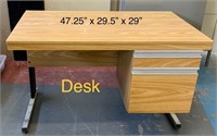 Single Pedestal Desk (has wear)