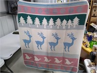 Woven Reindeer Blanket--46" x 53"
