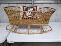 Rocking Baby Basket with Kitty Pillow-35" x 17"
