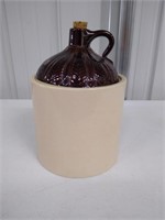 Insulated Brown Jug with Lid--12" Tall