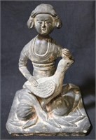 Oriental Art Pottery Statue - AS IS - Reglued Head