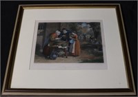"The First Day of Oysters" Framed Print - 17"x16"