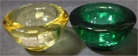 Pair Colored Crystal Candle Holders - 2pc.