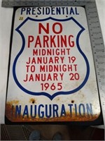1969 Presidential inauguration no parking sign