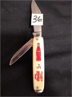 Vintage 2-blade Coco Cola pen knife 4" USA