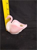Fenton Pink milk glass swan