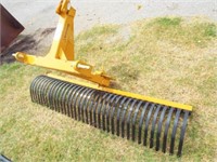 Country Line Rock Rake, 6’, New, bent hitch attach