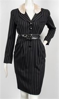 Schon Designer Pinstripe Blazer Dress