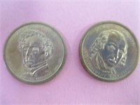 Presidents James Madison & John Adams Dollars