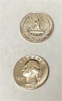 40 Roll/Unc. Proof Washington Silver Quarters 1963