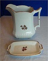 Wedgewood ironstone pitcher and plate