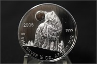 1/2 oz. .9999 Pure Silver Grey Wolf Coin