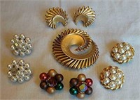 earrings, broach