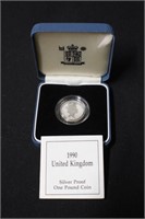 1990 United Kingdom Silver Proof Pound Coin