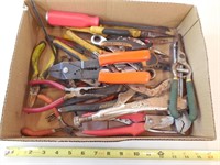 Box of Pliers, Vise Grips, Wire Strippers, etc