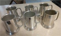 6 aluminum beer mugs