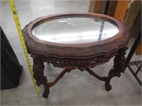 Mirror Top Oval Stand/Table 25"x19"x18.5"