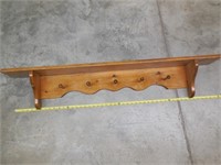 Wooden Wall Shelf/Coat Rack 48"L