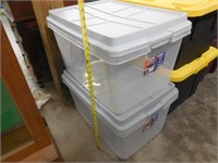 (2) Hefty Clear Totes, 72-Qt, Missing one Latch
