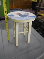 Small Stool w/Rooster on Seat
