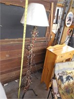 Floor Lamp w/Hooks, Basket Hanging Rack