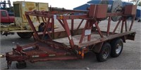 Unbranded utility trailer for cable spools.