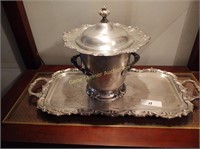 Silver Plate Tray & Ice bucket